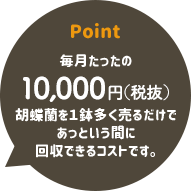 毎月たったの10,000円(税抜)(胡蝶蘭1鉢分)投資効果は抜群!
